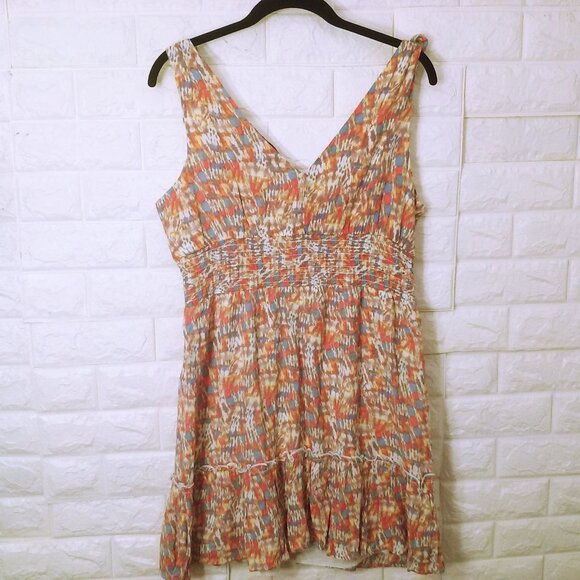 Gypsies+Moondust Tiered Ruffle Mini Sun Dress Lady-L Knot-Straps Smocked HiWaist - Picture 12 of 14